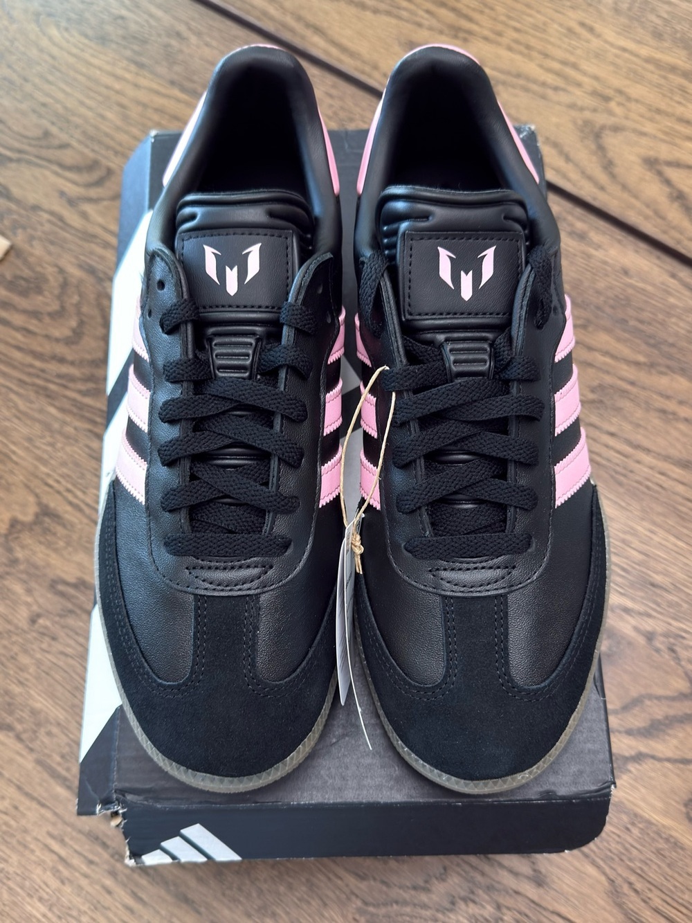 Adidas Lionel Messi x Samba Inter Miami CF Black Pink Leather Sneakers Men’s 9